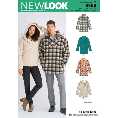 Pattern - NEW LOOK - 6588 - Unisex Tops