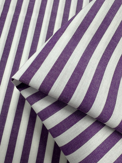 Cotton Lawn - Purple Stripe - 150cm