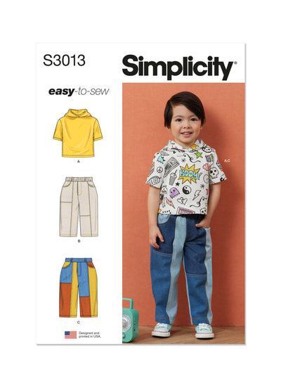 Pattern - Simplicity - S3013 - Toddlers’ Hooded T-Shirt and Jeans