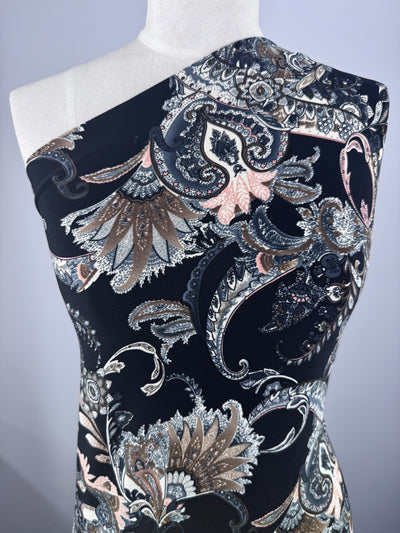 Designer Printed Lycra - Soft Pebble - 150cm