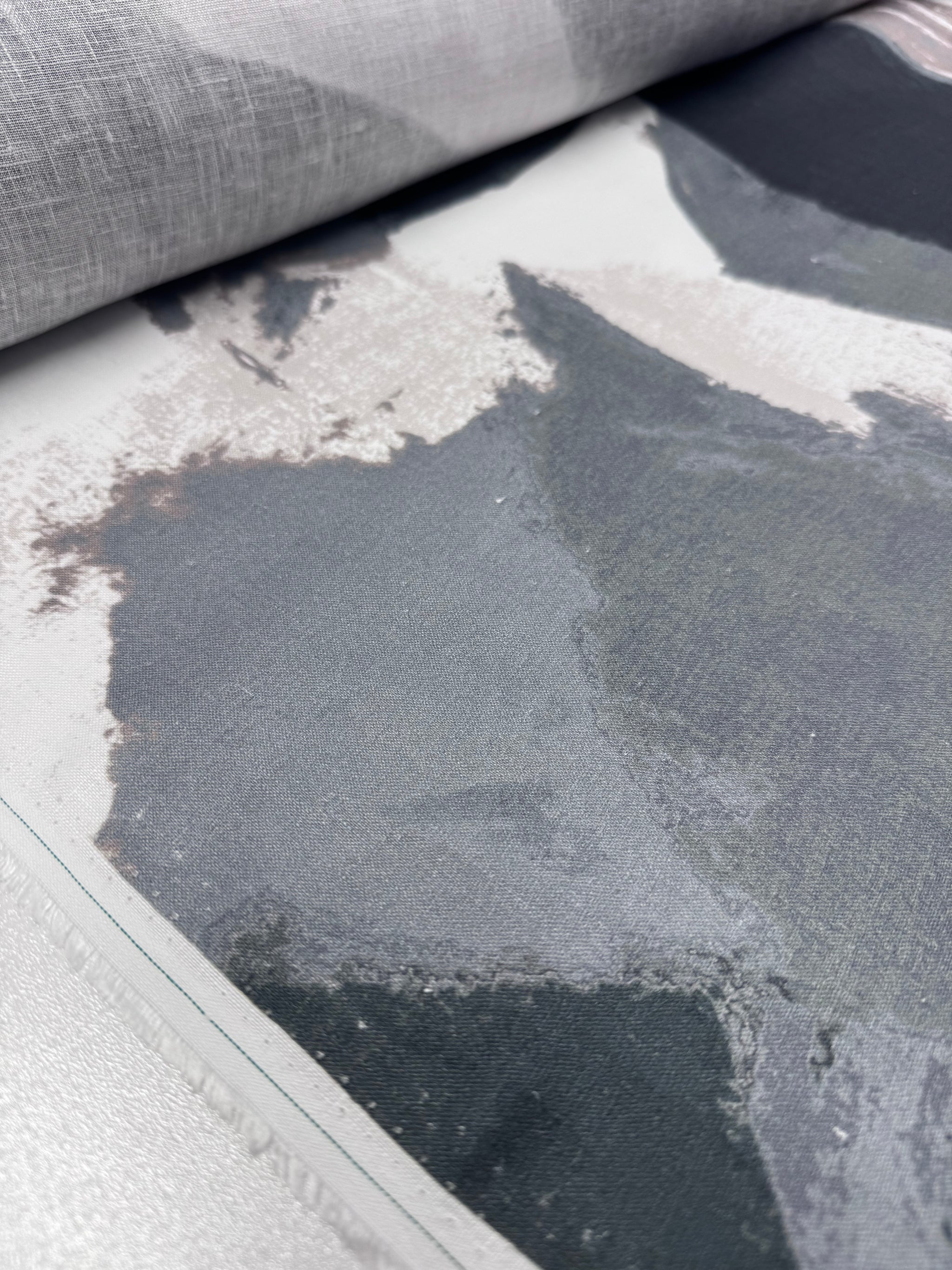 100% Pure Linen  - Stone Ink - 135cm