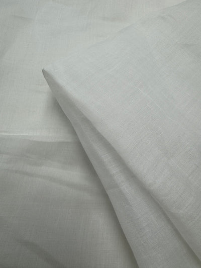 White pure linen voile fabric