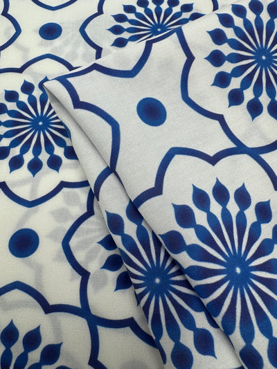 Silkyfall rayon - Indigo Mosaic - 150cm
