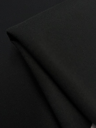 Pure Wool Block Fused Chino - Black - 160cm