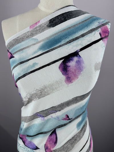 Designer Printed Lycra - Sky Brusstroke - 145cm