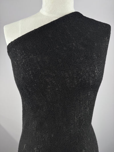 Designer Pearl Knit- Black - 140cm