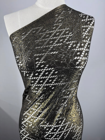 Textured Knit - Gold Static - 145cm