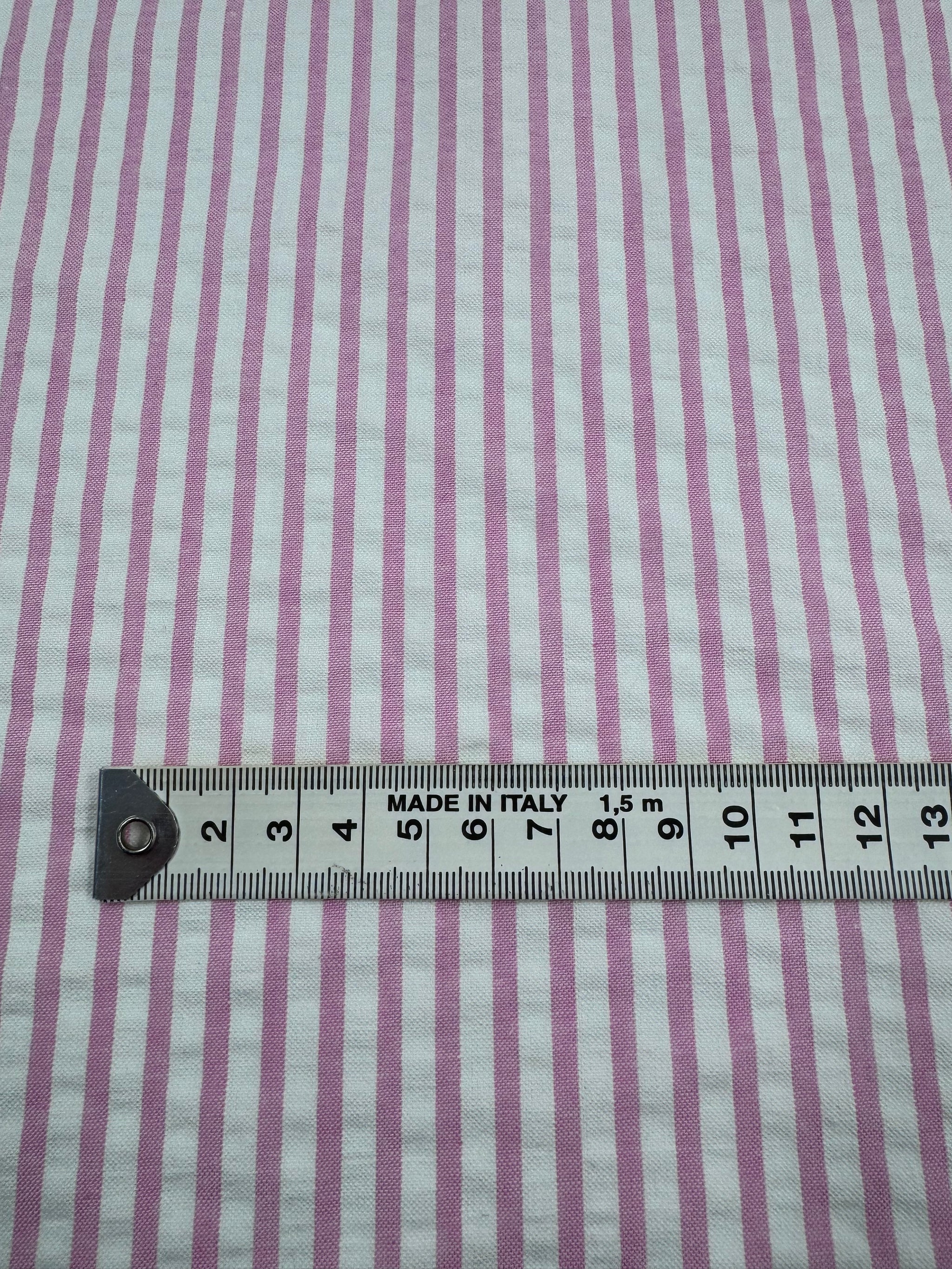 Cotton Seersucker - Pink/Ivory - 145cm
