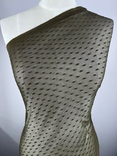 Designer Mesh - Khaki Dots - 120cm