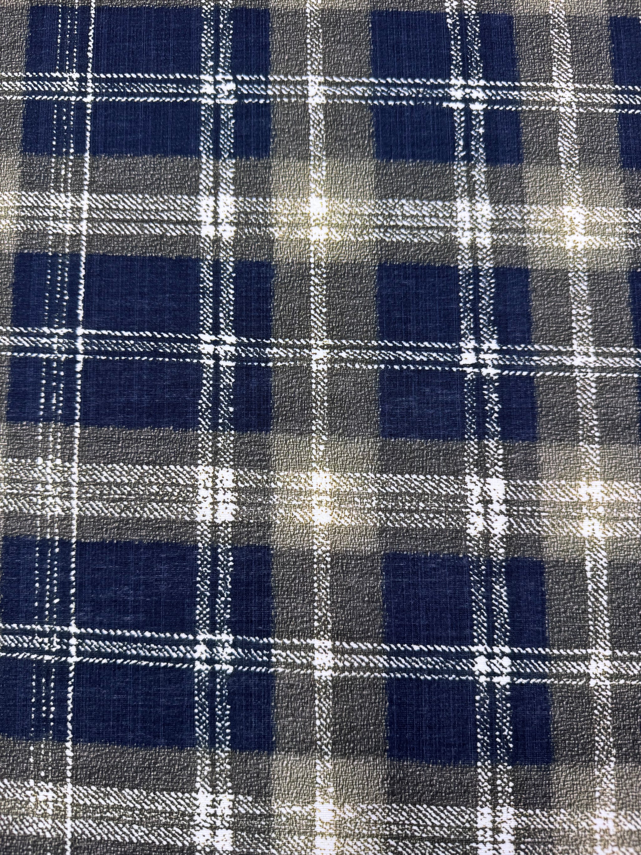 Linen Blend - Station Plaid - 152cm