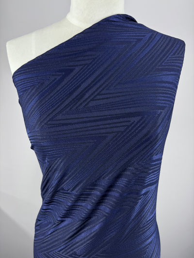 Textured Knit - Navy Terrain - 160cm