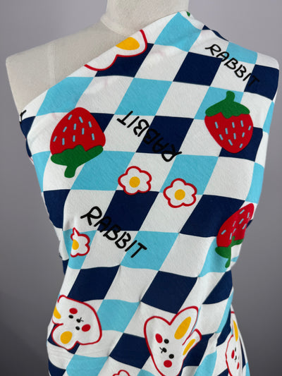 Printed Jersey - Strawbunny - 160cm
