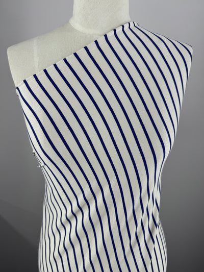Cotton Lycra - Royal / Beige - 150cm