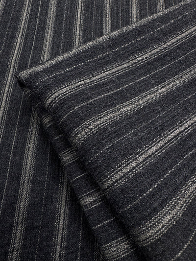 Pure Wool Stretch Crepe  - Charcoal/Gold - 120cm