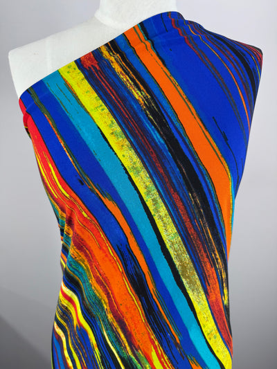 Designer Printed Lycra -  Electric Stripe - 150cm