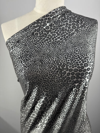 Noir Pebble printed lycra fabric