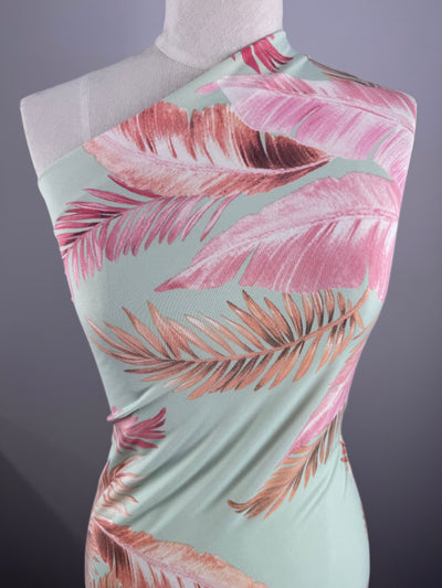 Printed Lycra - Blush Feather - 144cm