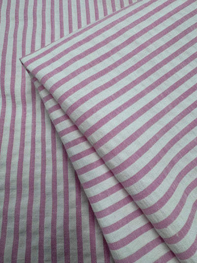 Cotton Seersucker - Pink/Ivory - 145cm