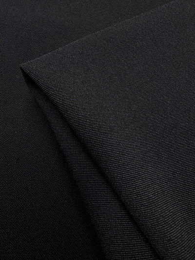 Wool Suiting Ribbon Twill - Black - 154cm