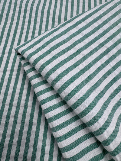 Cotton Seersucker - green/Ivory - 145cm