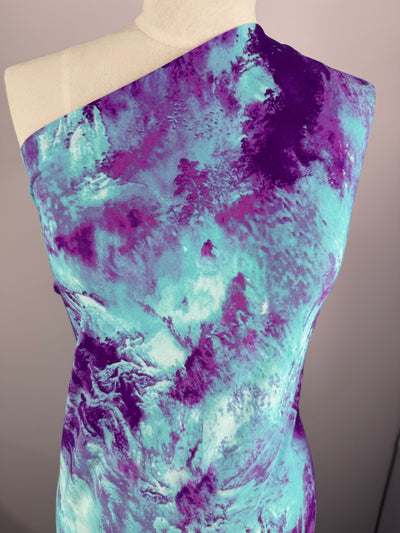 Designer Printed Lycra - Amethyst Mist - 150cm