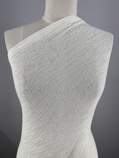 Ivory textured knit fabric