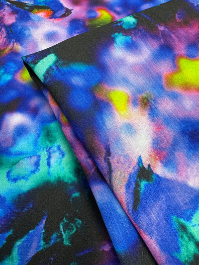 Neon Reef printed crepe fabric