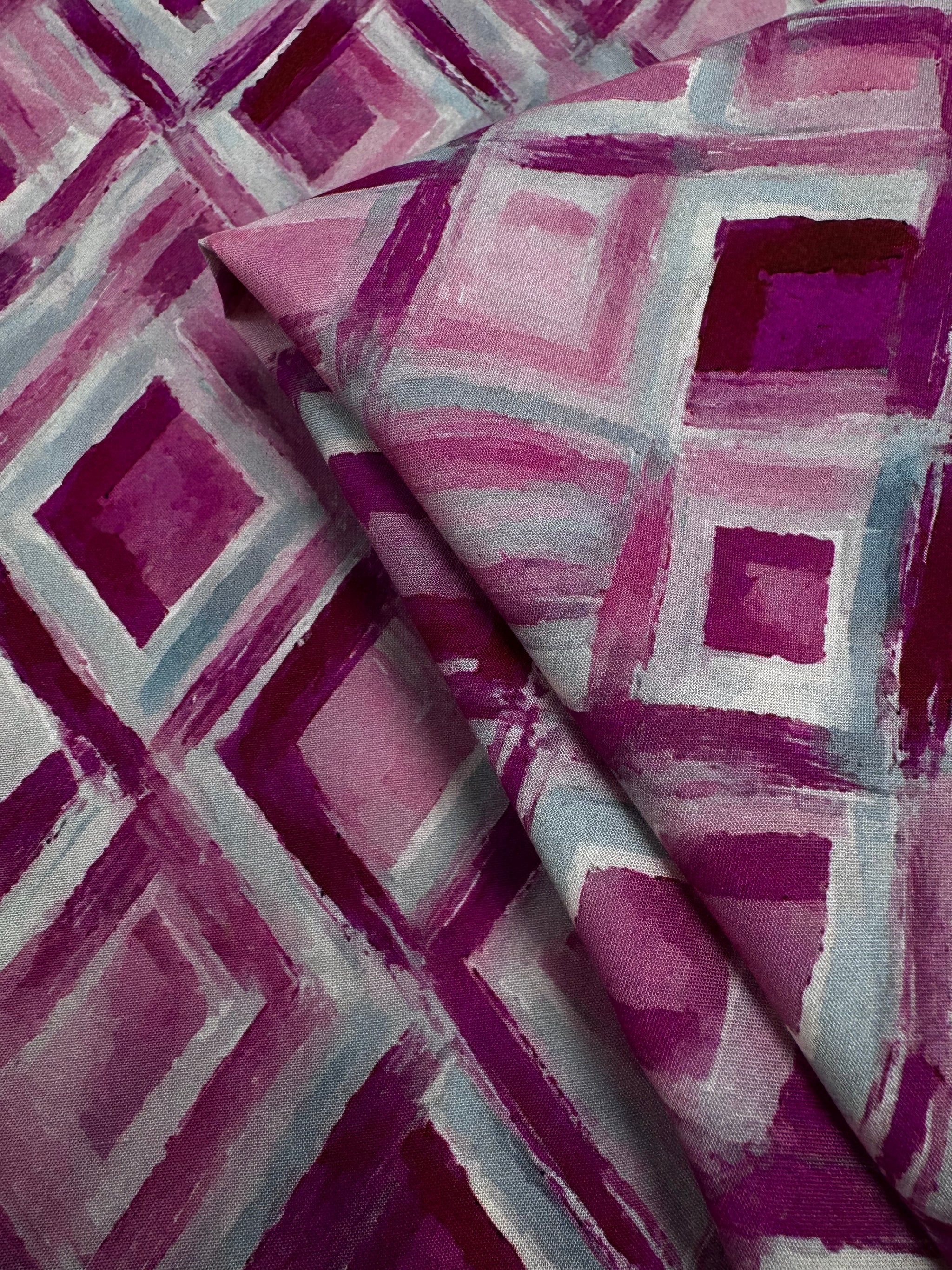Designer Rayon - Diamond Rose Motif - 145cm