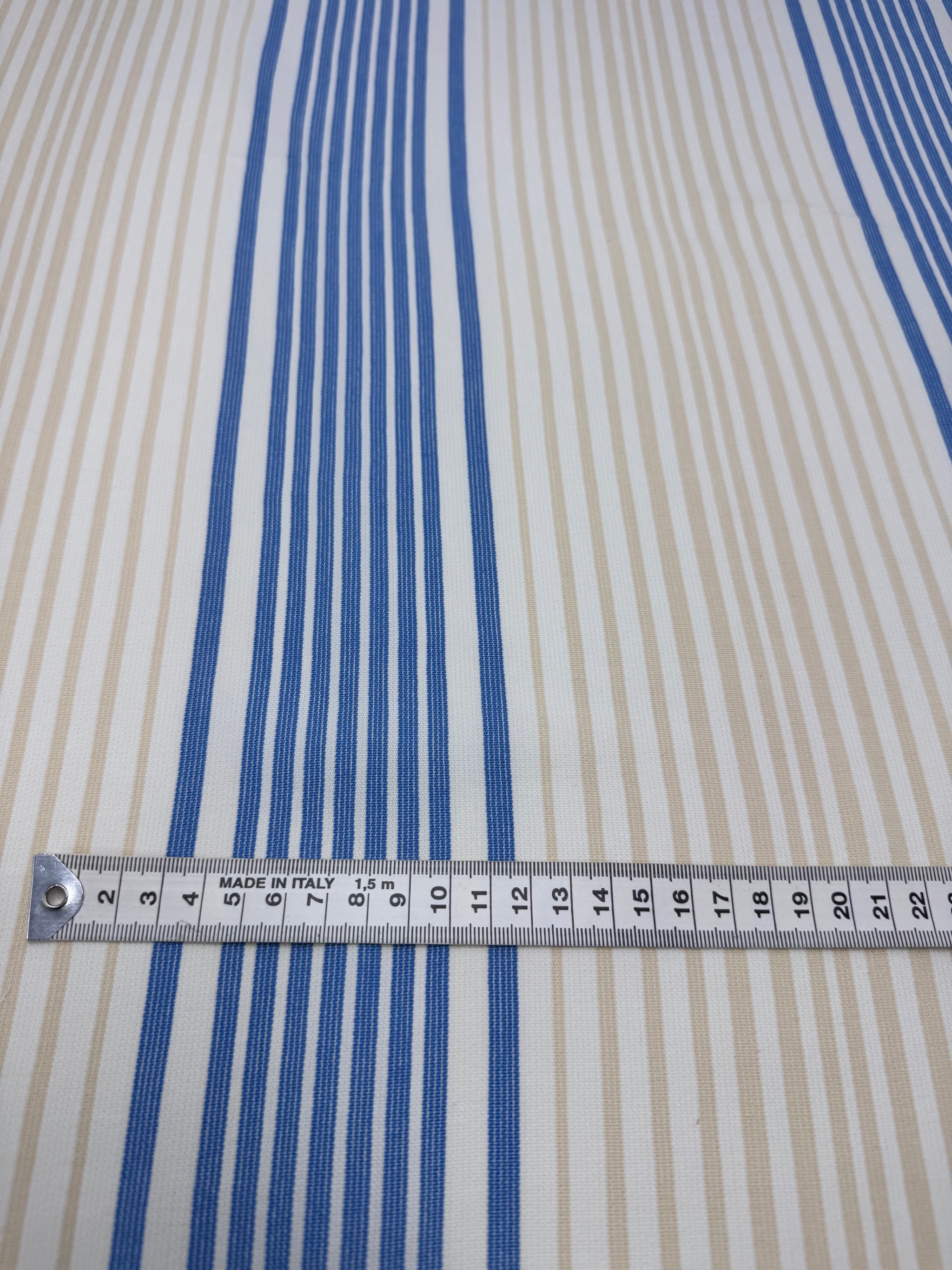 GOTS Cotton - Buttercream Stripe - 146cm