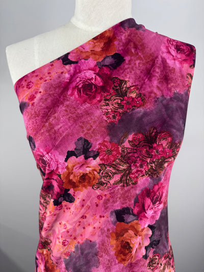 Designer Printed Lycra - Berry Fusion - 150cm