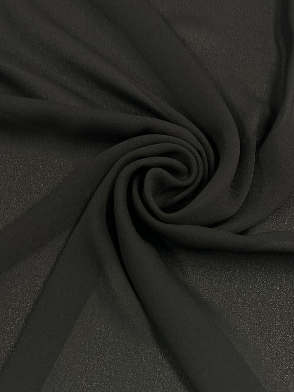 Plain Georgette - Black - 150cm
