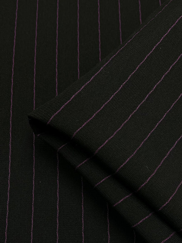 Microfibre Suiting - Black/Pink Stripe - 150cm