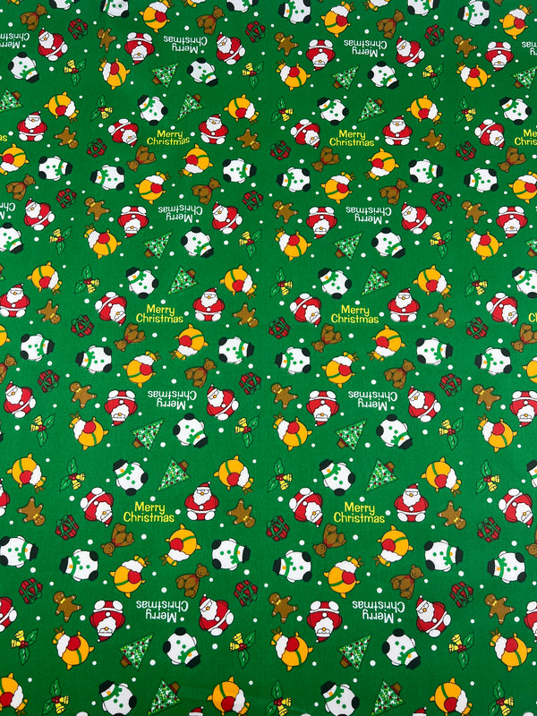 Printed Cotton - Jolly Friends Green