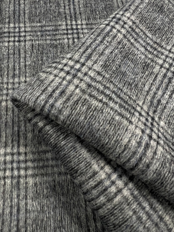 Wool Cashmere - Charcoal Plaid-150cm