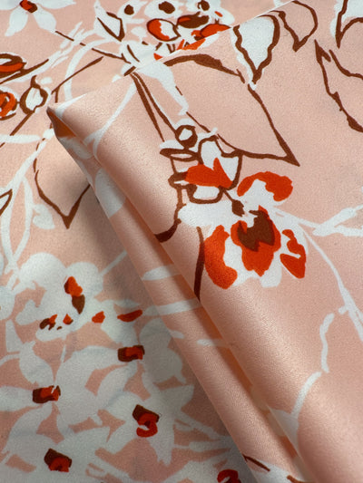 Printed Stretch Satin - Pink Sakura - 150cm