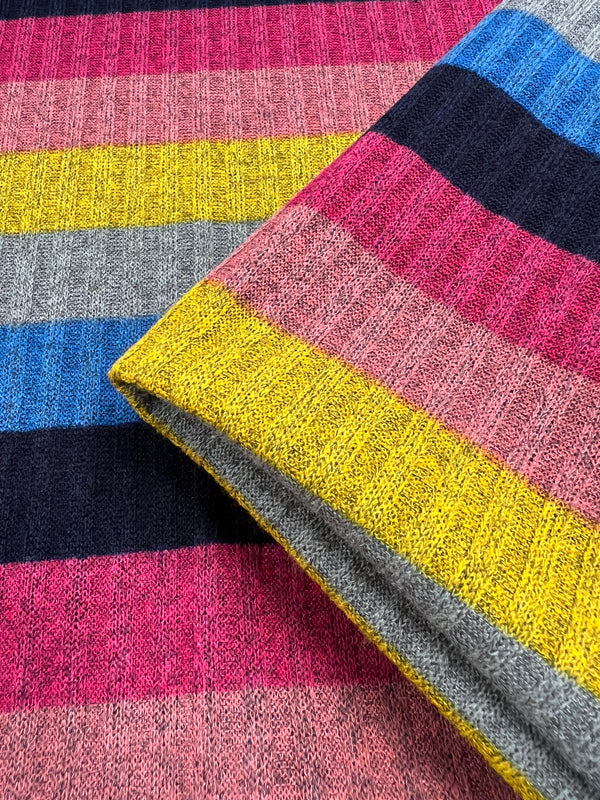 Textured Knit - Rainbow Stripe - 150cm