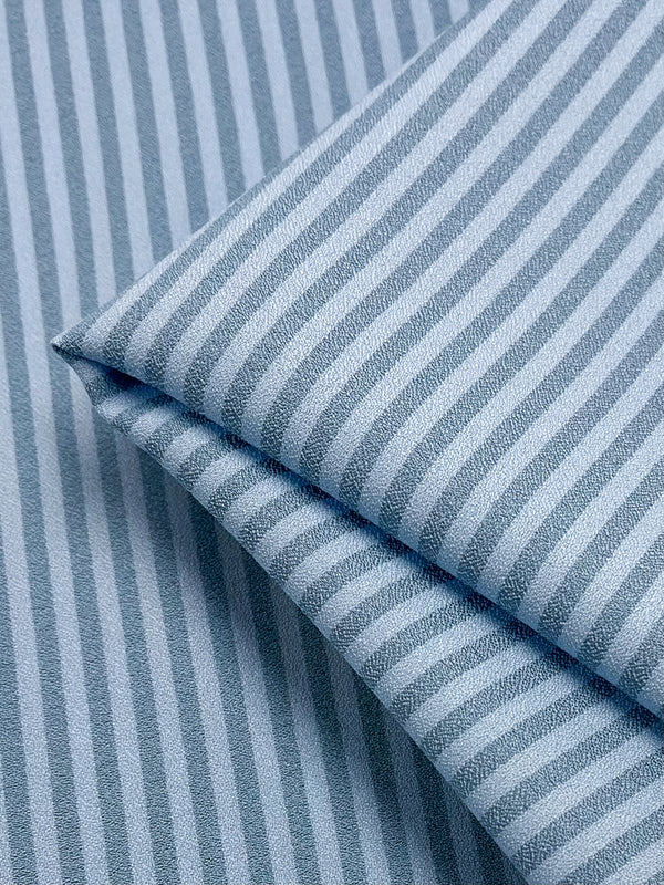 Striped Crepe - Milky Blue - 150cm