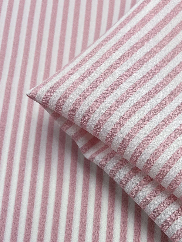 Striped Crepe - Tickled Pink - 150cm