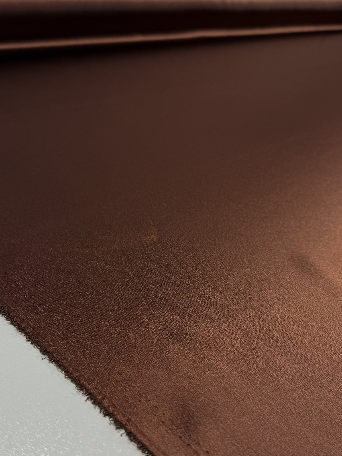 Brown satin back crepe fabric - view 2