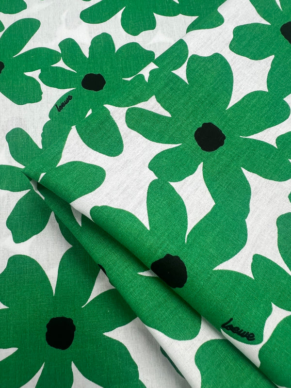 Printed Cotton - Green Daisies - 150cm