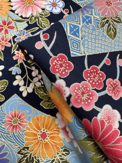 Japanese Printed Cotton - Peony Garden - 112cm
