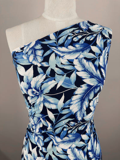 Printed Lycra - Indigo Oasis - 150cm