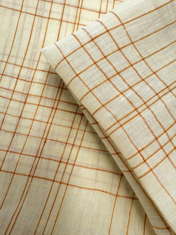 Pure Linen Flax Gauze - Rust Sketch - 148cm