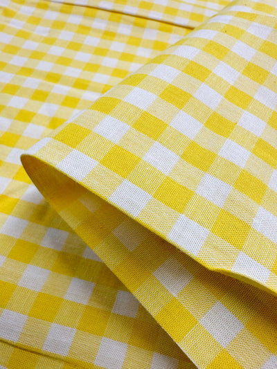 Cotton Gingham - Mid Yellow - 112cm