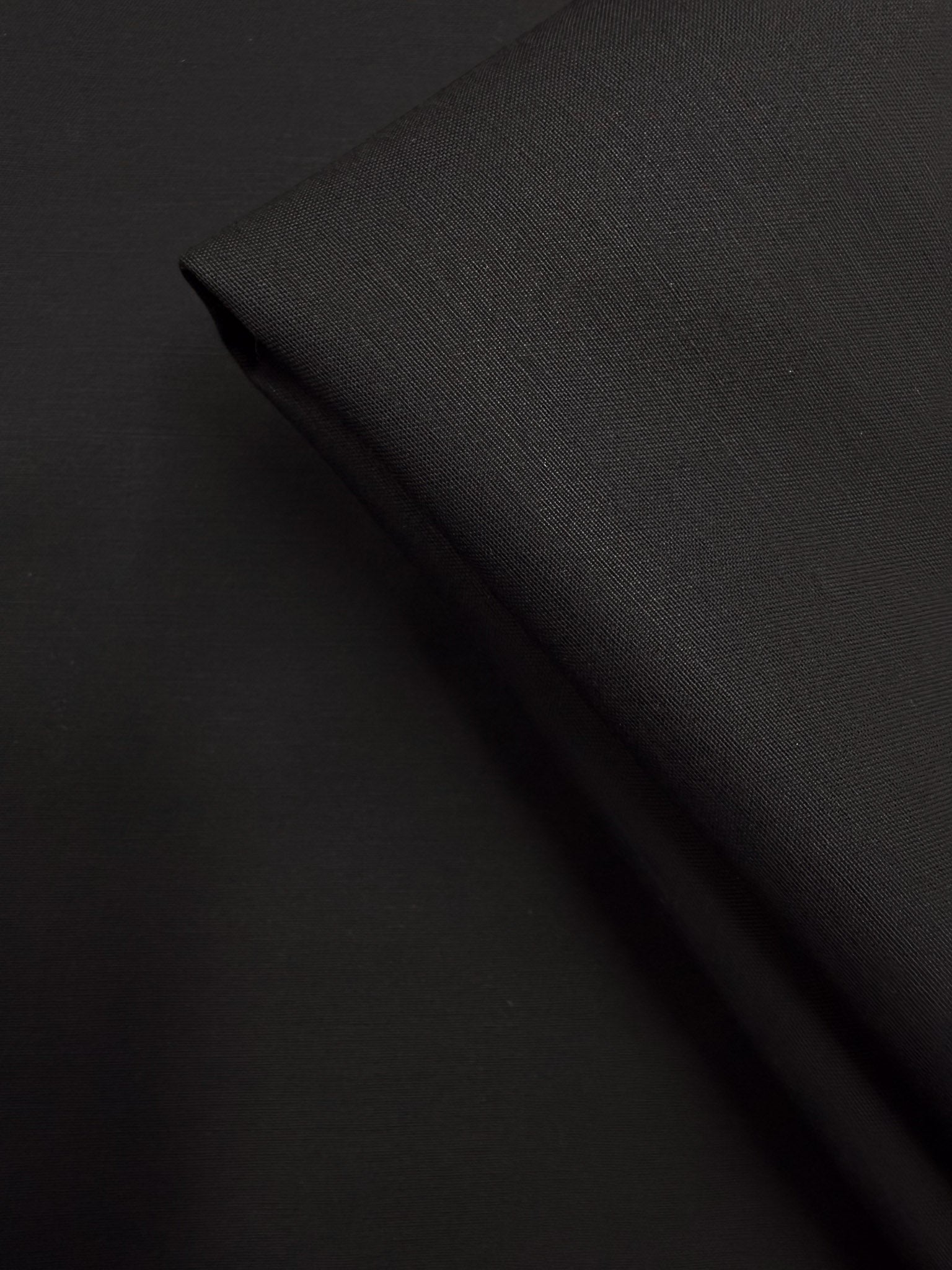 Pure Wool Double Weave Suiting - Black - 140cm