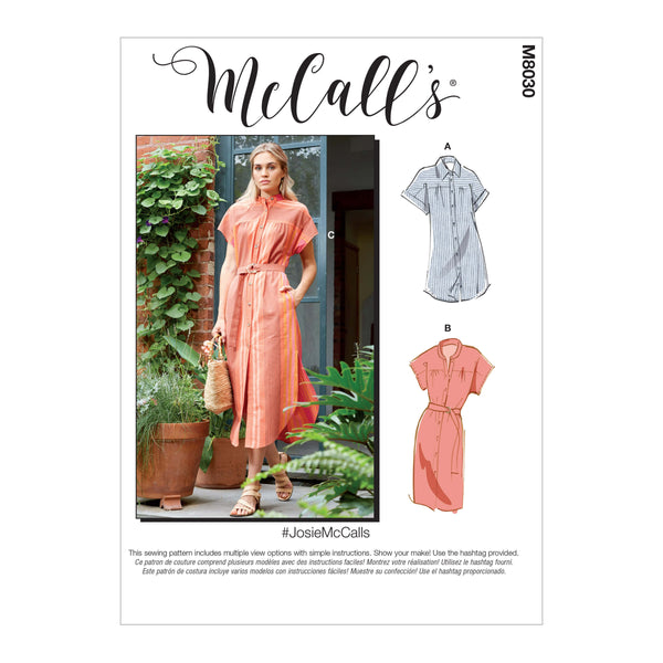 Pattern - Mccall's - M8030 - Misses’ Dresses and Belt