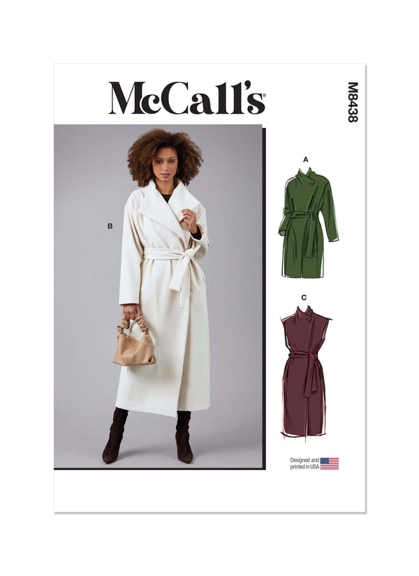 Pattern - Mccall's - M8438 - Misses’ Coats and Waistcoat (Size 4-12)