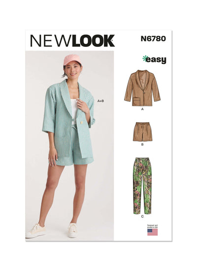 Pattern - NEW LOOK - 6780 - Misses’ Jacket, Shorts and Trousers