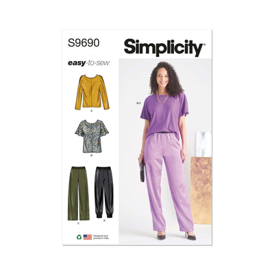 Pattern - Simplicity - S9690 - Misses’ Tops and Pull-On Trousers