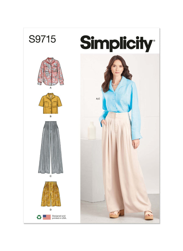 Pattern - Simplicity - S9715 - Misses' Shirt, Pants and Shirt